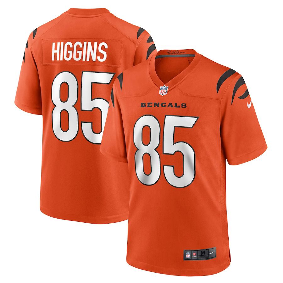 Men Cincinnati Bengals 85 Tee Higgins Nike Orange Game NFL Jersey